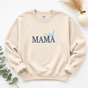Boy Mama Embroidered Sweatshirt: Custom Kids Name on Sleeve, Boy Mom Club Crewneck, Mother Girl and Son Gift,Gift for Mom Boy,  Mama Girl Mother's Day,  Mothers Day Sweatshirt