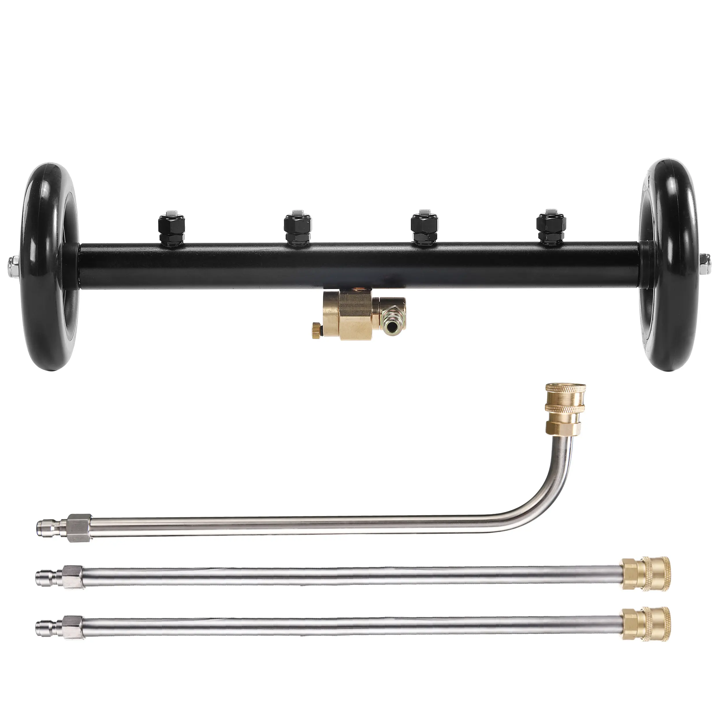 Tool Daily 16-Inch Dual-Mode Pressure Tool Undercarriage Cleaner, Quick Connect Underbody Water Broom, Mode Switcher, 3-Wand Set, Max 4000 PSI for Commercial Vehicles & Road Cleanup (Father's Day Gift)