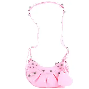 Pre-owned Balenciaga Patent Leather Shoulder Bags Le Cagole Giant Studs Shoulder Bag Patent XS by Rebag