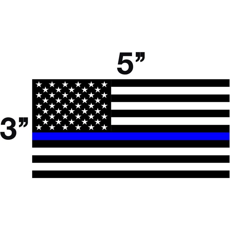 3 Pack Thin Blue Line Vinyl Decals – 5x3 Reflective American Flag Stickers for Cars, Trucks, SUVs, Laptops, Bumpers – USA Black Police Support Window Emblems