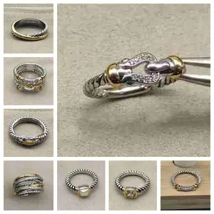 2025 New S925 Sterling Silver Spiral Crystal Ring - Colored Gemstone Double Ring, Retro Couple Fine Finger Jewelry for Party Gifts, Fashionable Simple Luxury Personality Accessory, Crystal Rings, Double Rings