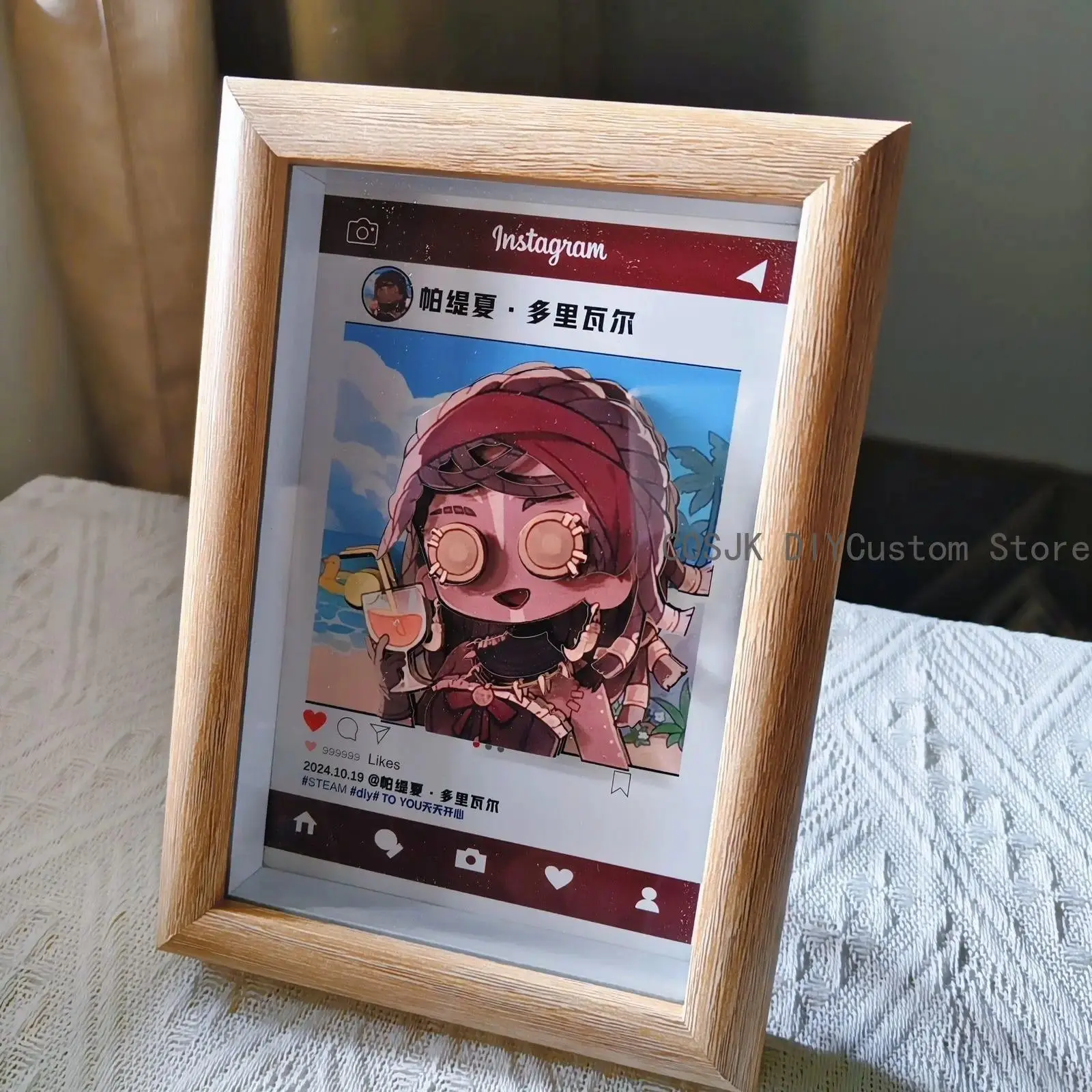 Identity ⅤEnchantress Composer Galatea Eli Clark 3D paper carving Art Painting Collect Picture Desktop Ornaments Picture Frame
