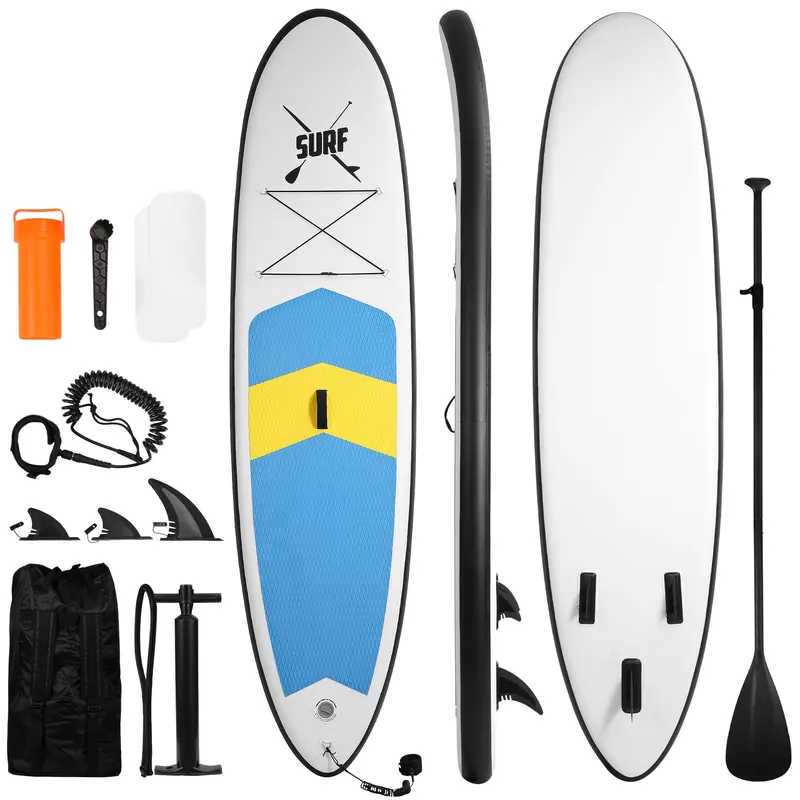 BODIOO Inflatable Paddle Board - Stable 120"x30"x6" Double-Layer PVC Outdoor Paddleboard for Youth, Adults, Rivers, Ocean Water Sports Gear with Carry Bag