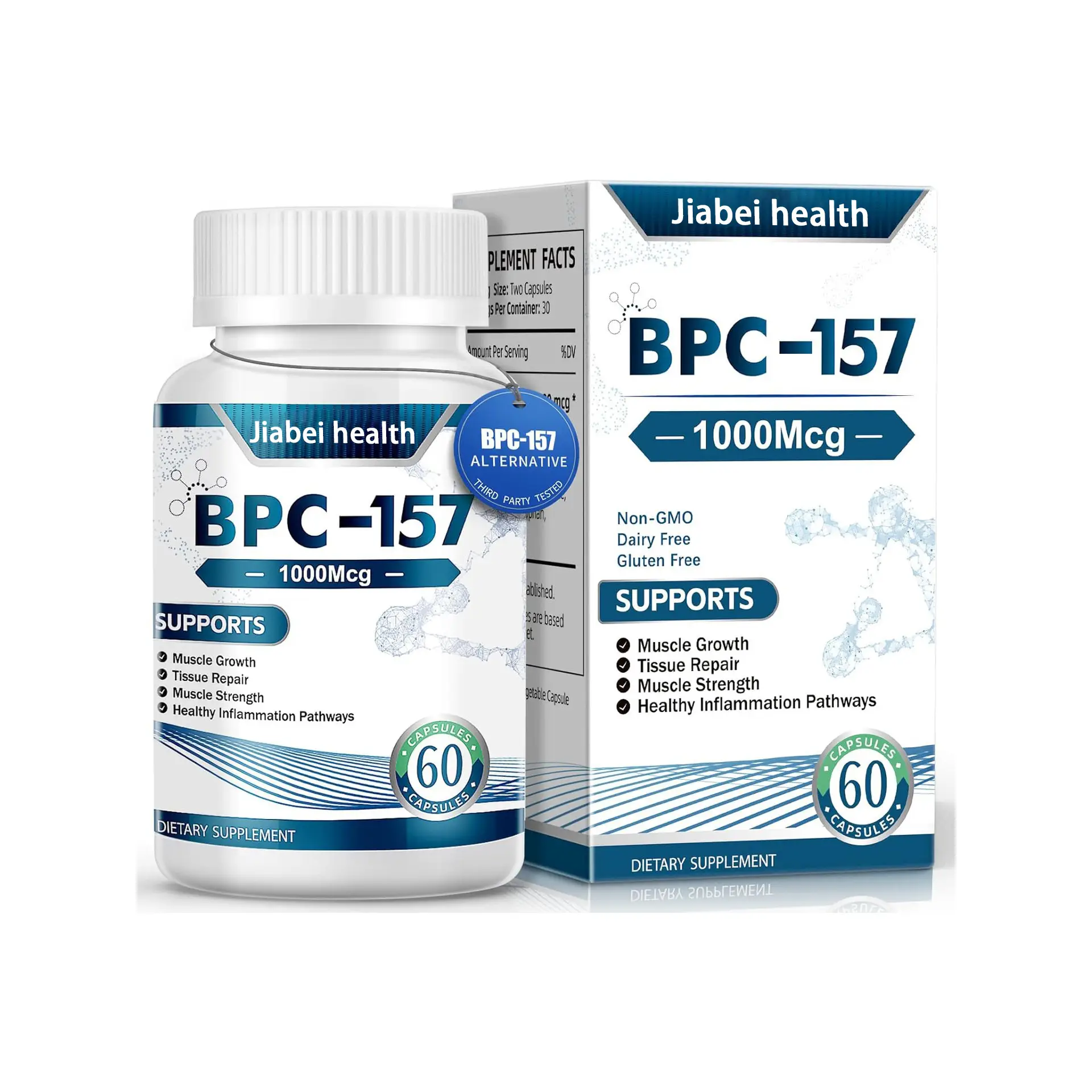 BPC-157 Peptide Capsules 1000mcg - Non-GMO Gluten-Free Caps | Muscle Recovery,...
