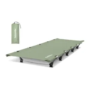 Naturehike GreenWild Ultralight Camping Cot | Folding Backpacking Bed Supports 330lbs | 7075 Aluminum Alloy & Breathable 300D Oxford Fabric | Portable Sleeping Cot for Hiking, Travel & Office
