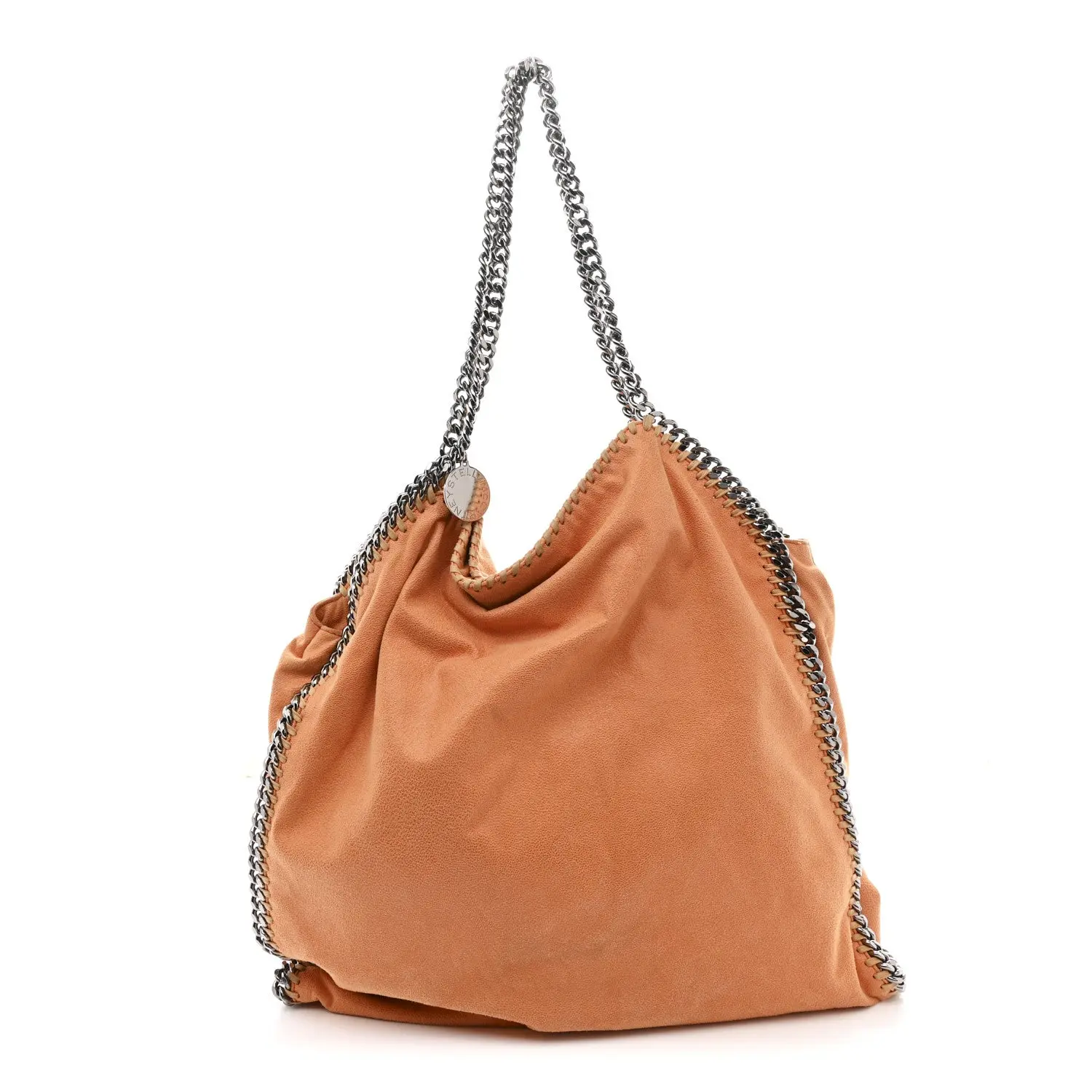 Pre-owned Stella McCartney Leather tote bags Shaggy Deer Falabella Big Tote Orange