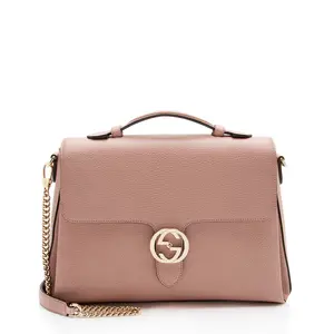 Pre-owned GUCCI Leather Shoulder Bags Interlocking G Medium Top Handle