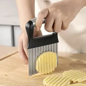 Potato Crinkle Cutter, 1 Count Stainless Steel Potato Slicer Potato Wave Cutter, Kitchen Supplies