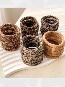 10-Piece Animal Print Hair Tie Set, Leopard & Zebra Patterns, Elastic Hair Bands Scrunchie, Wavy Curly Scrunchies, Versatile Easy Styling, for School Gym Outdoor, Women Girls Hairstyle Accessories