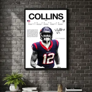 [ SPORT UNFRAMED - SALE UP TO 45% ] Nico Collins Hardline Series Sports Poster Power Receiver Athlete Wall Decor