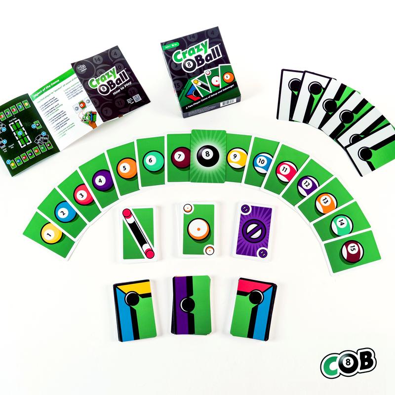 Crazy 8-Ball – Intense Two-Player Card Game of Setup and Sabotage – Turn Pool Into a Head-to-Head Duel – Rack ’Em, Stack ’Em, Sink the 8-Ball First – Ages 10+