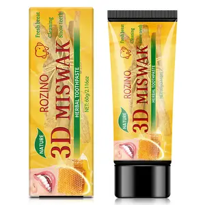 【Ten pack is cheaper】Rozino 3D Miswak Herbal Toothpaste - Natural Ingredients for Comprehensive Dental Care & Oral Hygiene - 60g/2.11oz