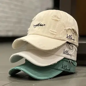 Retro perforated duck tongue men's and women's spring and summer fashion personality, simple street sun protection baseball cap