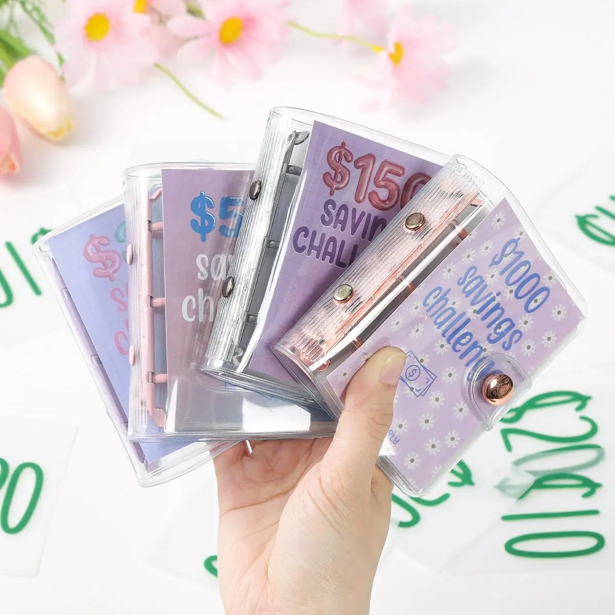 Money Saving Challenge Budget Binder - Office Stationery Monthly Budget Planner, $1000blue Savings Tracker Organizer for Debt-Free Journey, Envelope Savings Challenge Notebooks