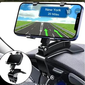 360 Degree Rotation Dashboard Car Phone Holder - Multifunctional One Hand Operation Clip Design Phone Mount Suitable 4-7 inch phones - Car accessories