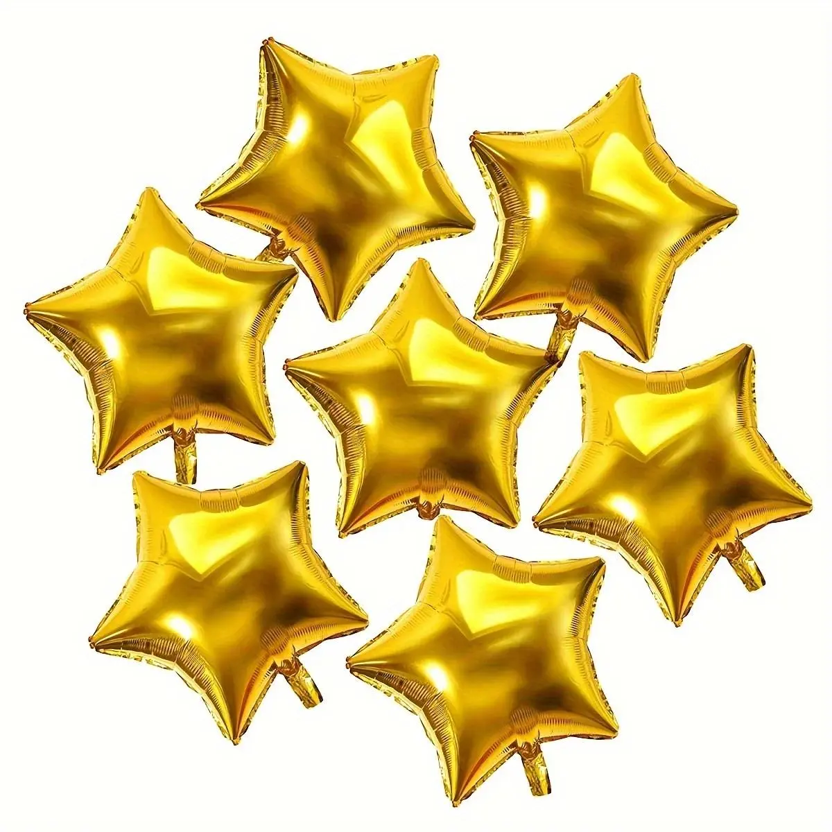 10pcs 10-In Star Shape Metallic Foil Gold Confetti Balloons with Letter Pattern, Shimmering Multi-Holiday Party Decor for Thanksgiving, Easter Festive Supplies