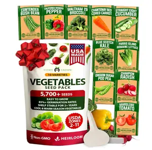 HOME GROWN 10 Variety Survival Seed Vault 2000+ USA Grown Heirloom Non-GMO Vegetable Seeds for Planting, High Germination, Garden Starter Kit, Emergency Food Supply, Indoor Outdoor