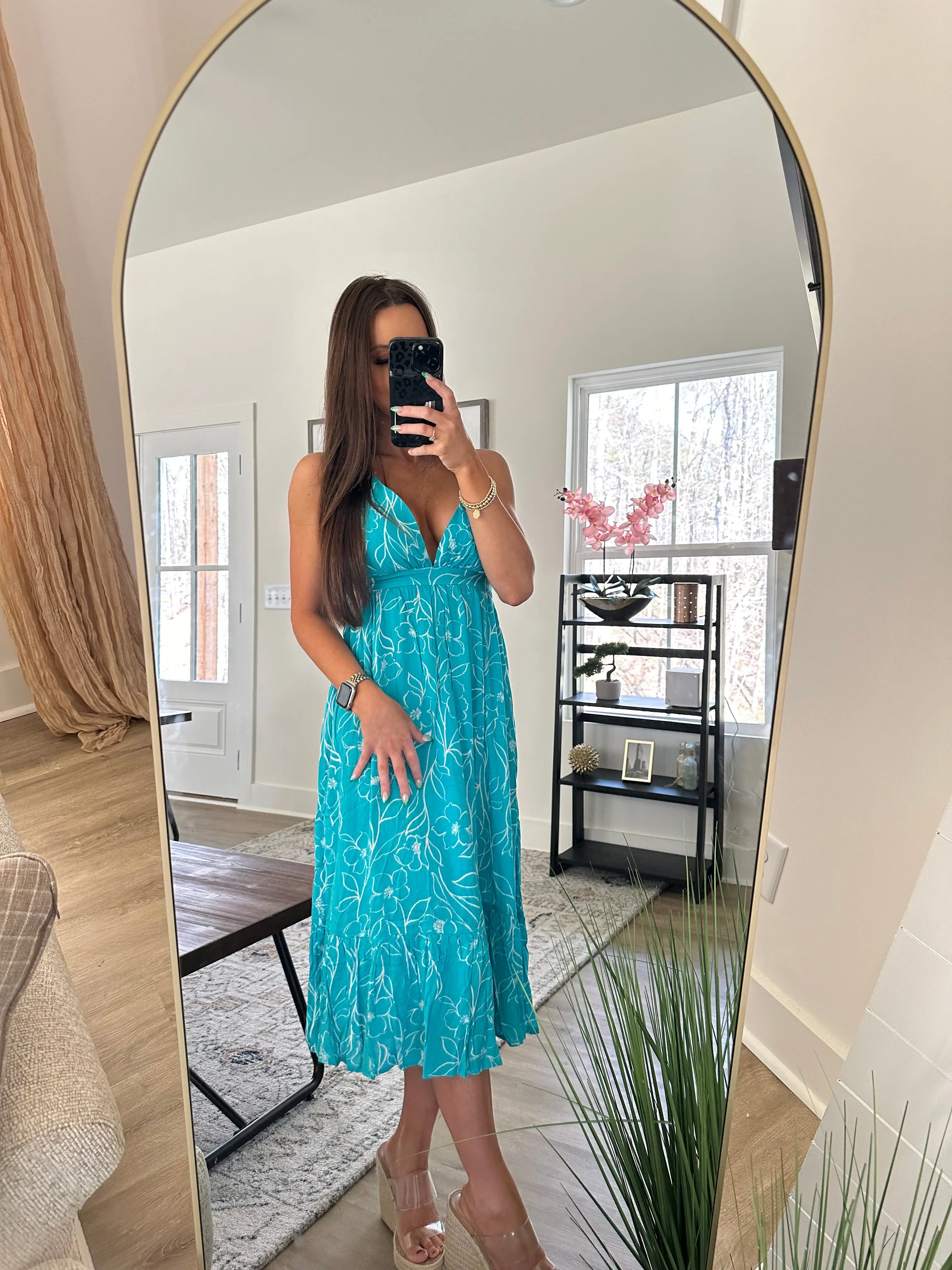 Kelsey Midi Dress- Aqua