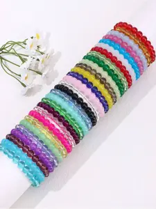 5-15pcs Random Beaded Elastic Rope Holiday Bracelet