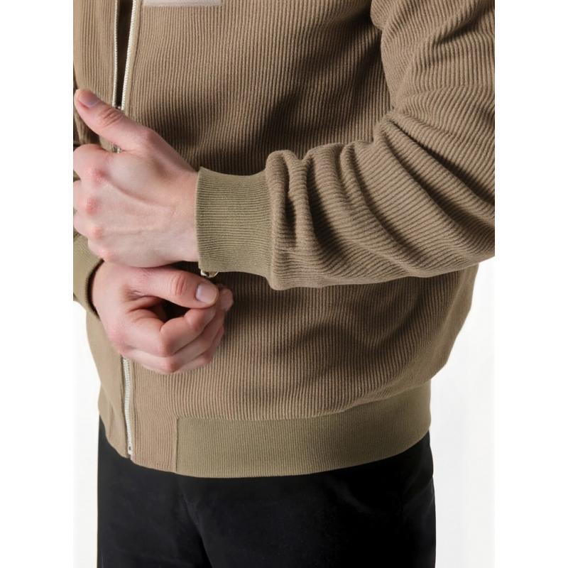 Men's Corduroy Bomber Jacket - Soft Pleated Navy Blue Zip-Up Casual Jacket for Outdoor Wear