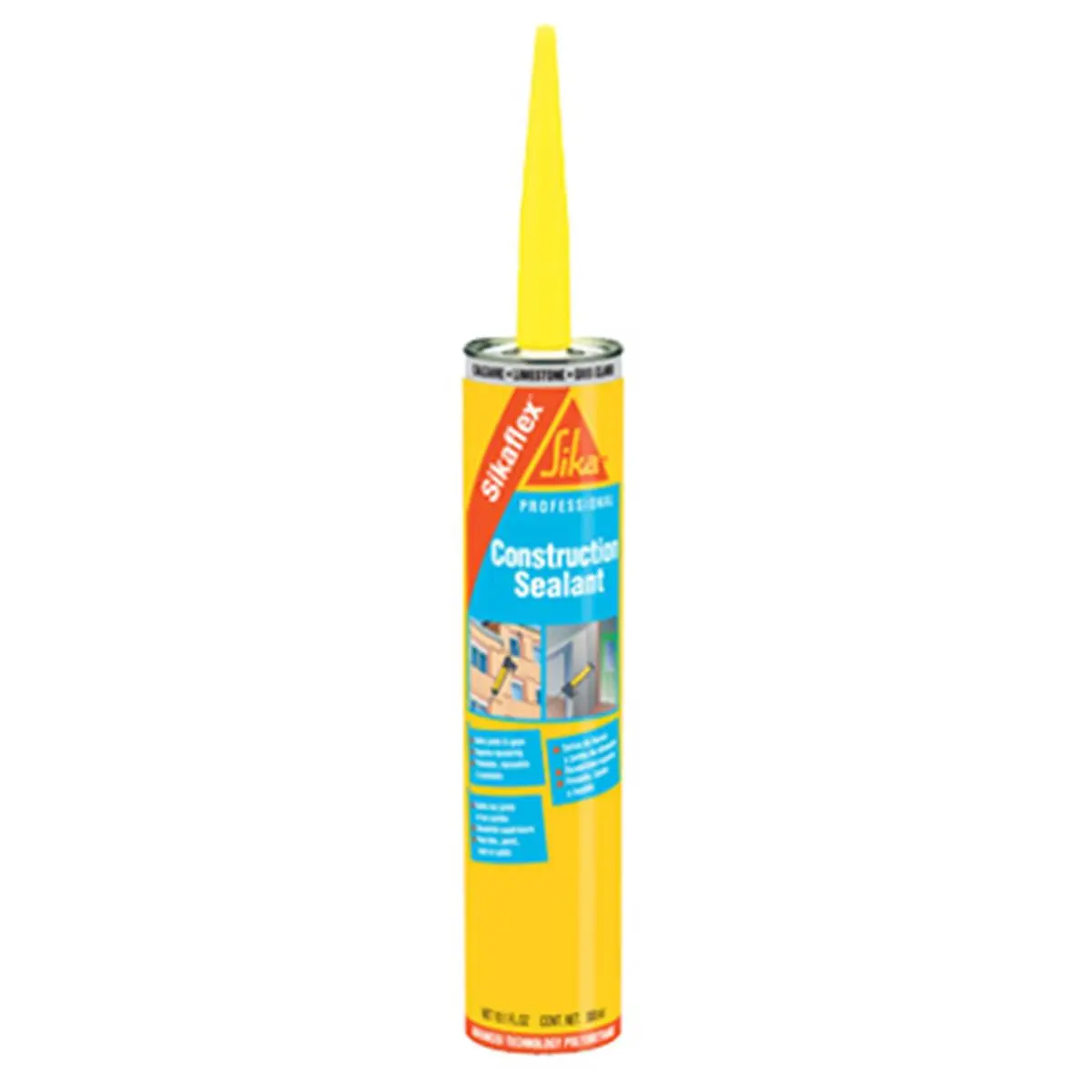 212 MAIN Sika 90959 10.1 oz. Tube Limestone-Colored Construction Sealant, Waterproof Moisture-Cured Non-Sag Sealant for Floors, Potable Water Approved