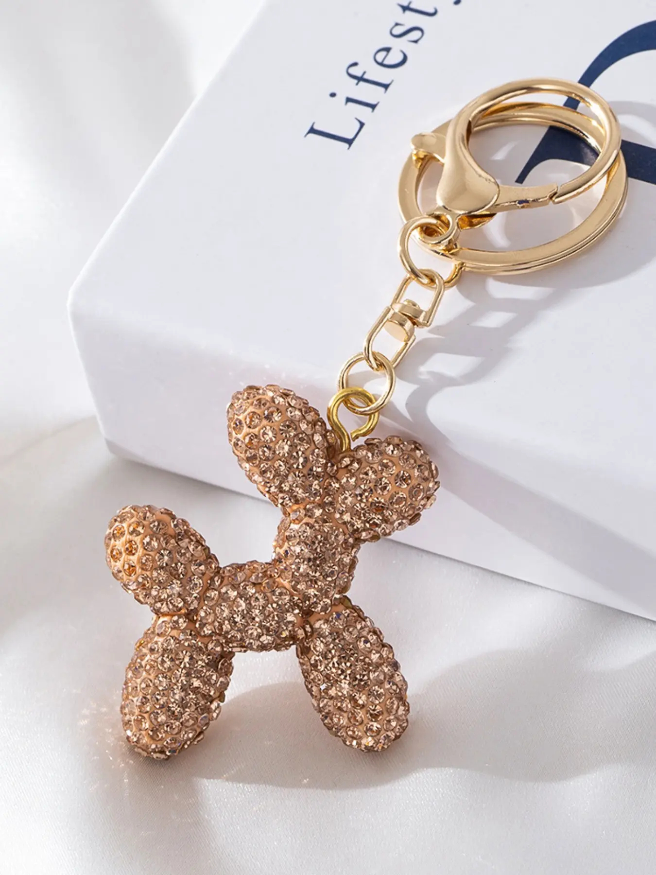 Handmade Clay Couple Keychain, Detachable Luxury Women's Car Keychain, Balloon Dog Design, Elegant Simple Style, Holiday Gift Valentine's Day,lovers