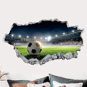 3D Football Wall Sticker for Boys' Room, Removable Decorative Decal for Bedroom, Game Room, Living Room, Porch, Home Decoration, Versatile Use