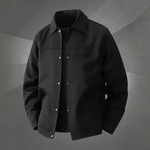 Men's lightweight casual jacket, solid color lapel coat with snap closure - single row button front, single button cuff, machine washable, suitable for daily casual wear, outings, work, and formal occasions - spring and autumn