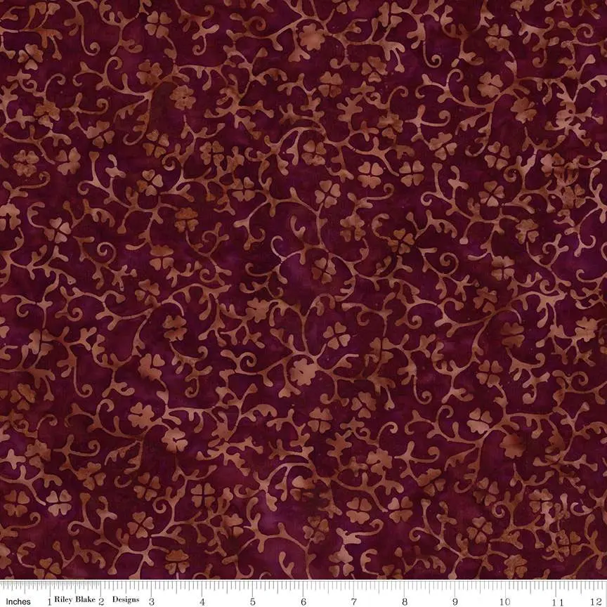 Fabric Riley Blake Gingerbread Divine Vines Expressions Batiks by the Quarter Yard BT23303-137