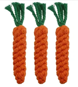3PCS Orange Woven Pet Chew Set, Puppy Teething Chews, Dog Chew Treats, Cat Teething Playset, Safe Braided Chews for Pets, Durable & Interactive