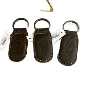 leather embossed keychain