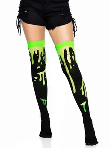 Splatter Thigh Highs Green