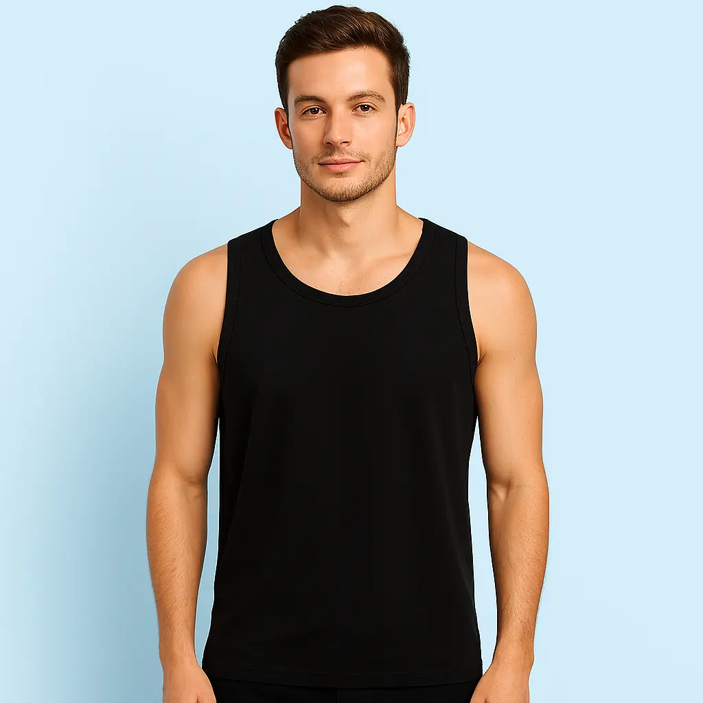 Sleeveless Tank Top with Wide Armholes, Soft and Smooth Stretch Fabric, Non-Pilling, Sporty and Dynamic