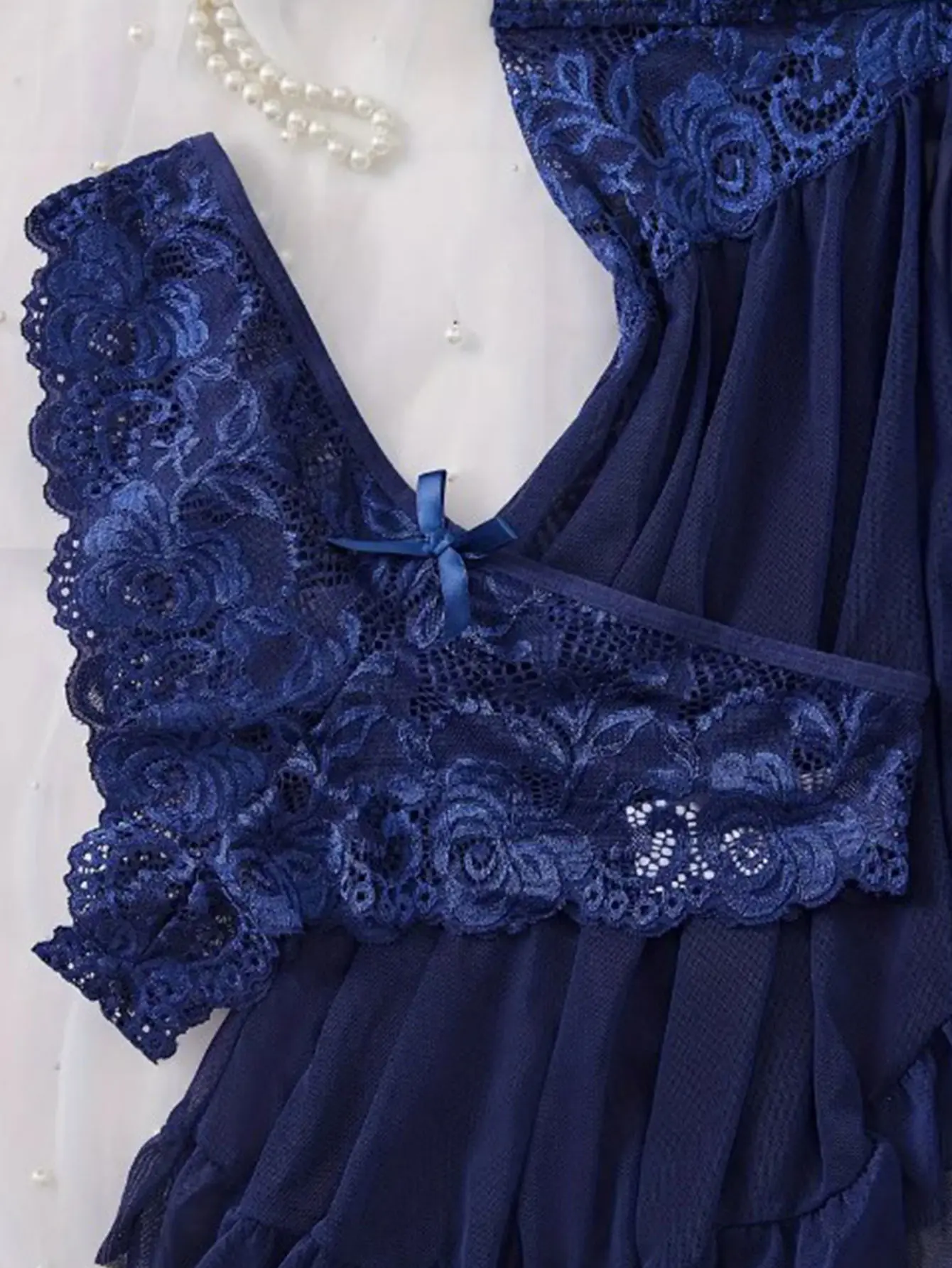 Women's Lace Sexy Halter Nightdress Set Sleepwear Nightgown Made of Net  Fabric, Strap Nightgown, Suitable for Home Loungewear Womenswear Comfort  Homewear Basic Blue Fitted Minimalist Sleeveless night gown women - TikTok  Shop