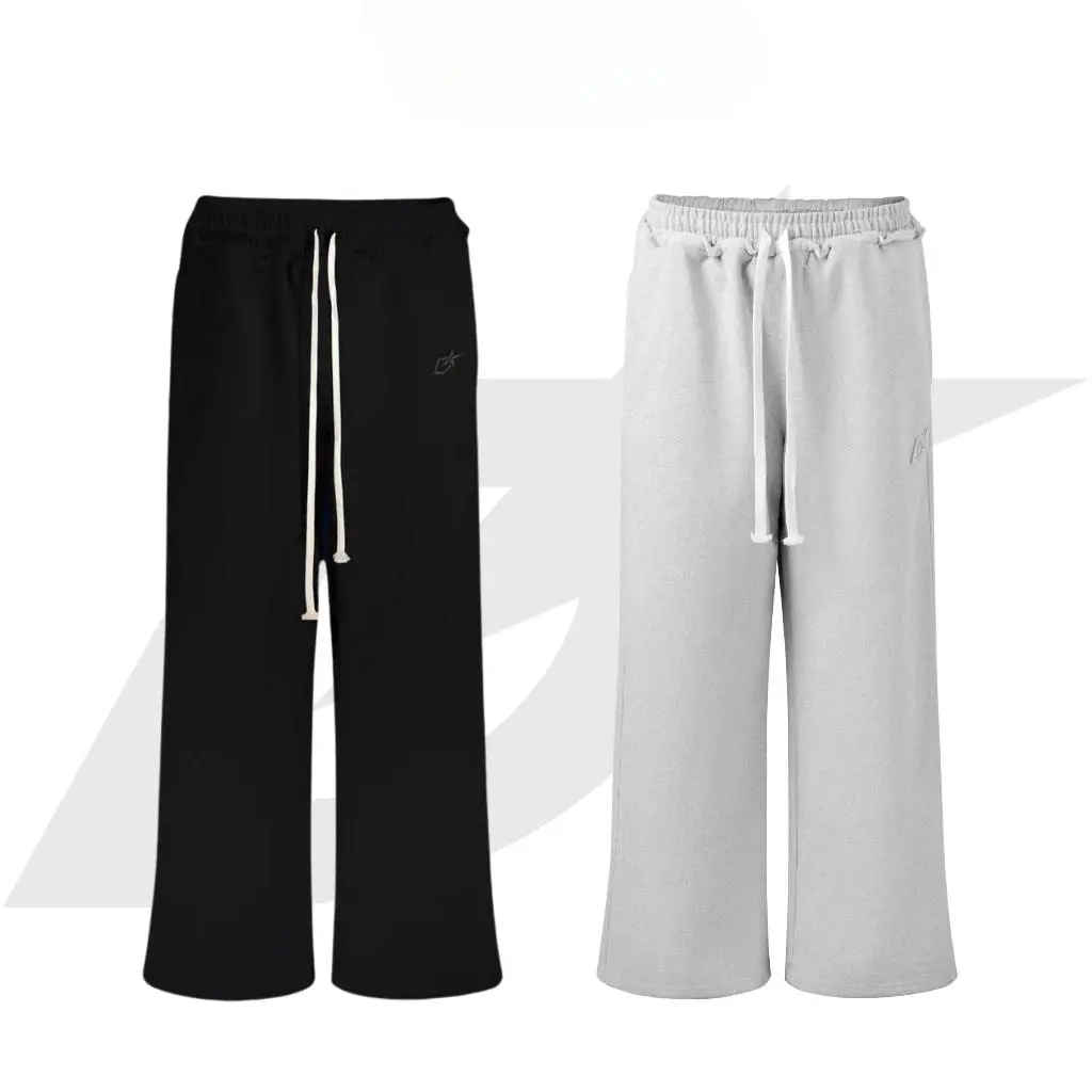 450gsm Crab Leg Fleece Pants, Straight Form, Ripped, 3D EMBROIDERY SWEATPANTS