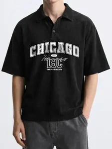 Chicago Summer Men's Snowflake Waffle Polo Short Sleeve, Casual Fitted Random Print, All Seasons Fashion, Comfortable and Stylish
