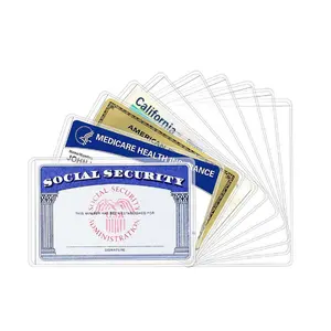 New Medicare Card Holder Protector Sleeves, Social Security Card Protector, 12 Mil Clear PVC Water Resistant Plastic Sleeves for New Medicare/Social Security/Business/ID/Credit Cards(6 Pack)