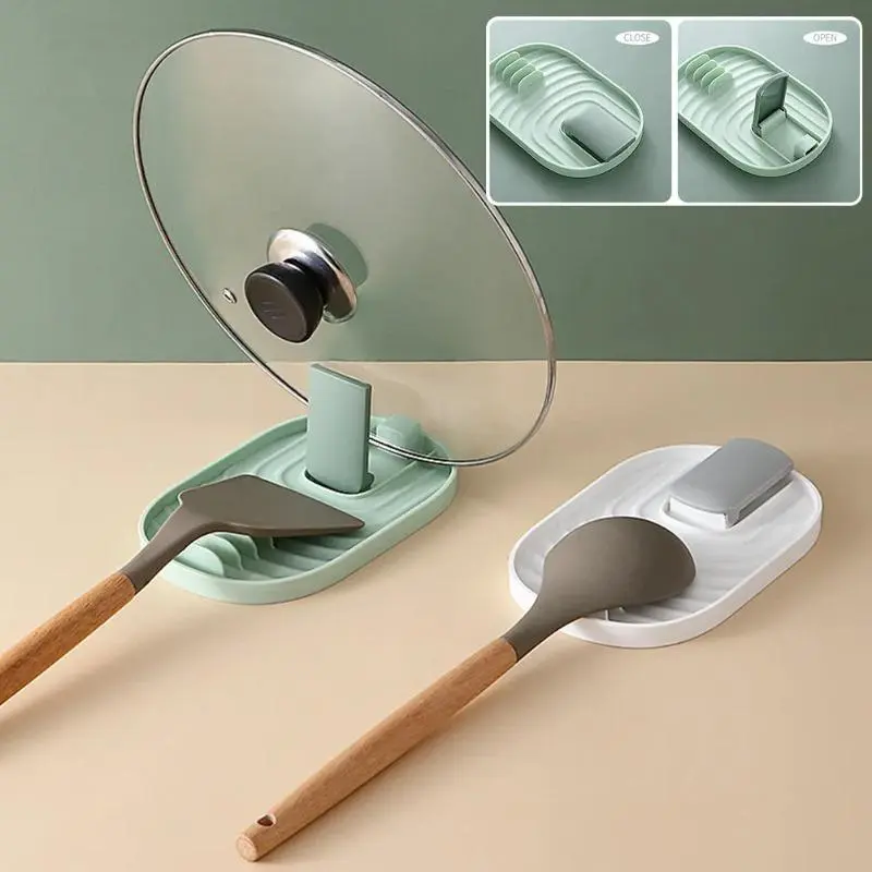Multifunction Ladle Spoon Rest Holder Utensil Organizer Spatula Holder Racks Pot Lid Storage Pad Kitchen Storage Shelf Plastic for restaurant