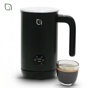 Willow Kitchen 4-in-1 0.24L Cordless Electric Milk Frother & Steamer Pitcher with Nonstick Stainless Steel Interior for Coffee Black