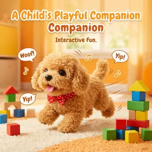 Interactive Plush Toy Dog for Kids – Walking & Barking Electric Puppy, Smart Pet Dog Stuffed Animal, Birthday Gift for Children