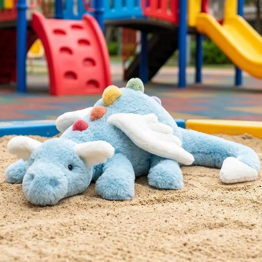 JELLYCAT Sky Dragon Fantasy Plush – Long Blue Dragon Stuffed Animal with Soft Wings, Rainbow Spikes & Cozy Cuddle Design