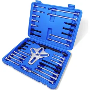 46-Piece Harmonic Balancer Puller Set, Steering Wheel, Flywheel, and Crankshaft Pulley Removal Tool Kit