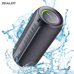 【ZEALOT】 Portable wireless speaker 20W, high fidelity sound and audio, RGB ambient light, outdoor Bluetooth speaker surround sound, TWS pairing, long battery life, supports USB/TF/AUX/BT smartphones. Ideal choice for family/car/party/camping/gift giving