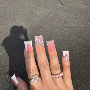 Pink Duck Bling Press Ons