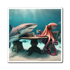 Shark and Octopus Ocean Sea Magnet
