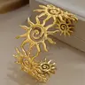 Bohemian Spiral Sun Patchwork Bracelet, Stainless Steel Interlocking Sun Design, Accents, Elegant Everyday & Wedding Jewelry, Exquisite Trendy Bracelet, Boho Style Jewelry, Fashionable Bracelet