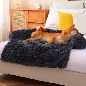 Two-In-One Pet Bed with Soft Neck Pillow, Universal for Large Small Dogs & Cats, Plush Sofa Protector, All-Season Use