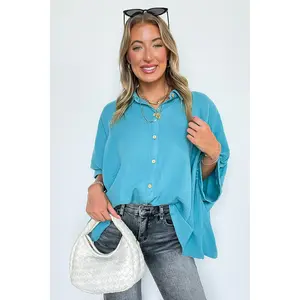 Delaney Double Gauze Button Down Top - FINAL SALE