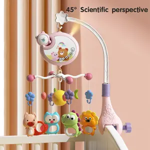 Baby Crib Mobile with Music and Lights, Projection Rotating Hanging Bell Toy, Unisex Baby Gift, Requires Batteries (3x1.5v Aaa)