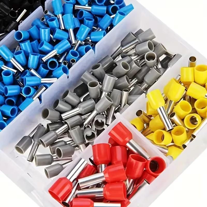 2120pcs Tubular Wire Terminals Assortment Kit - Insulated Crimp Terminals Set with VE-Type Connector Blocks Durable Reliable Connectors for Efficient Electrical Wiring and Connections